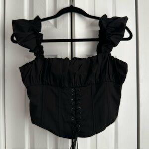 Princess Polly Harry Top Black Corset in Black | size: 10